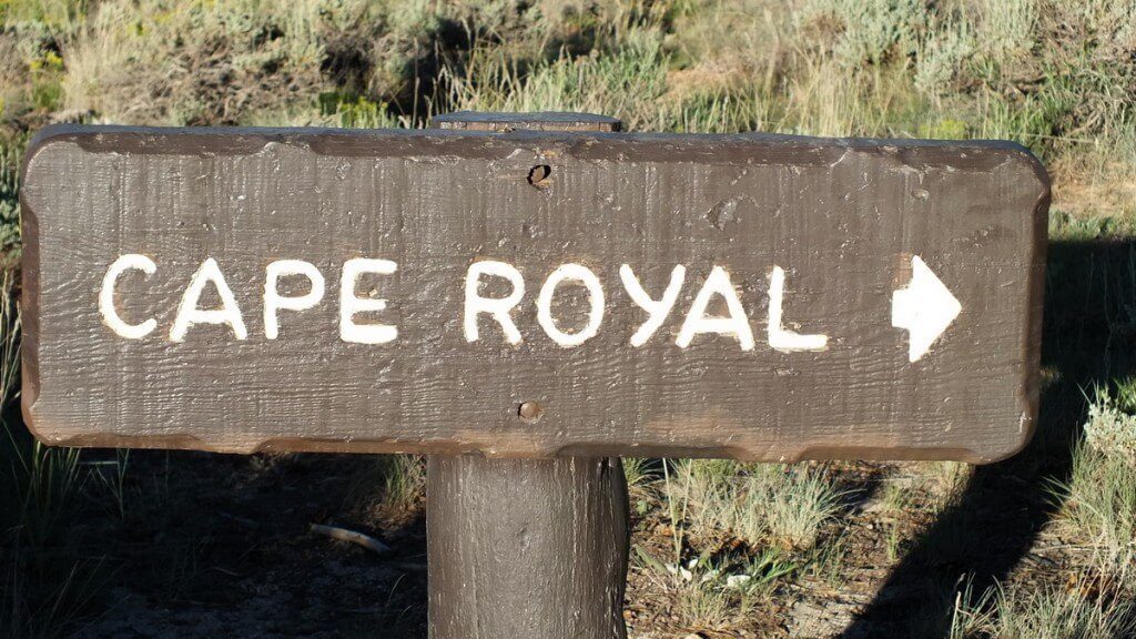 cape royal sign grand canyon