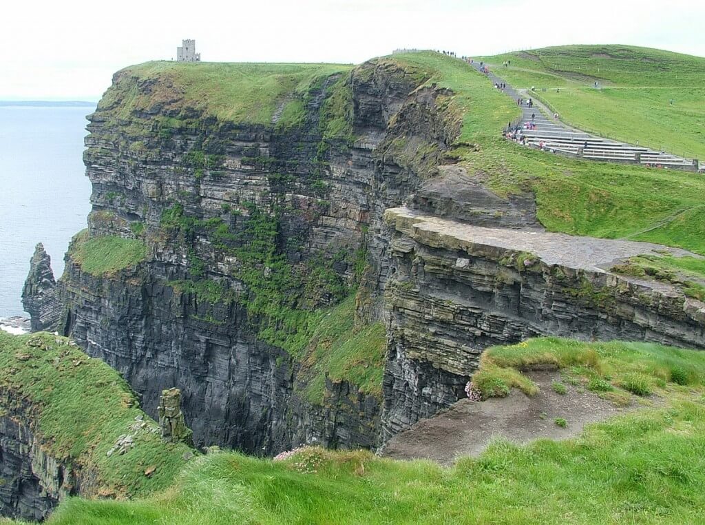O'Briens Tower on a headland at Cliffs of Moher in County Clare, Ireland
