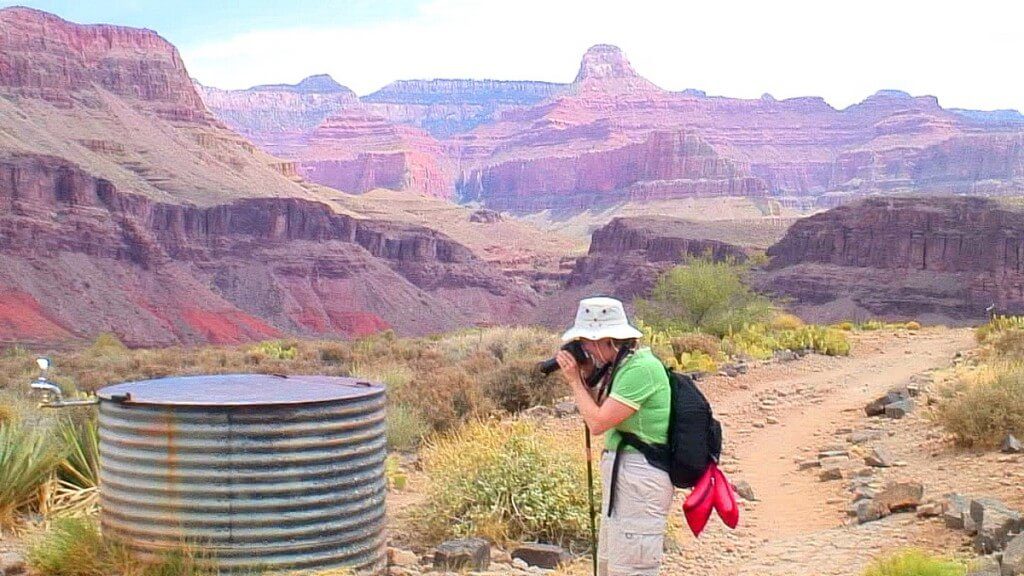 jean along the hiking trail to Plateau Point at the Grand Canyon