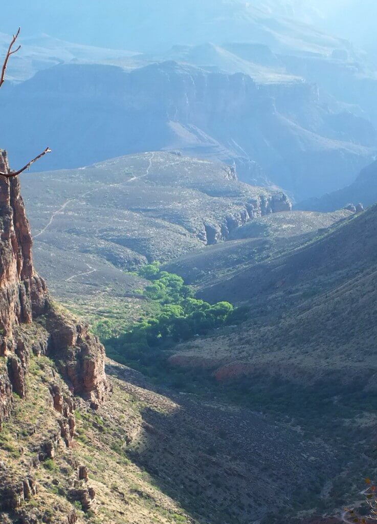 view of plateau point from the top of the South Rim at the grand canyon 