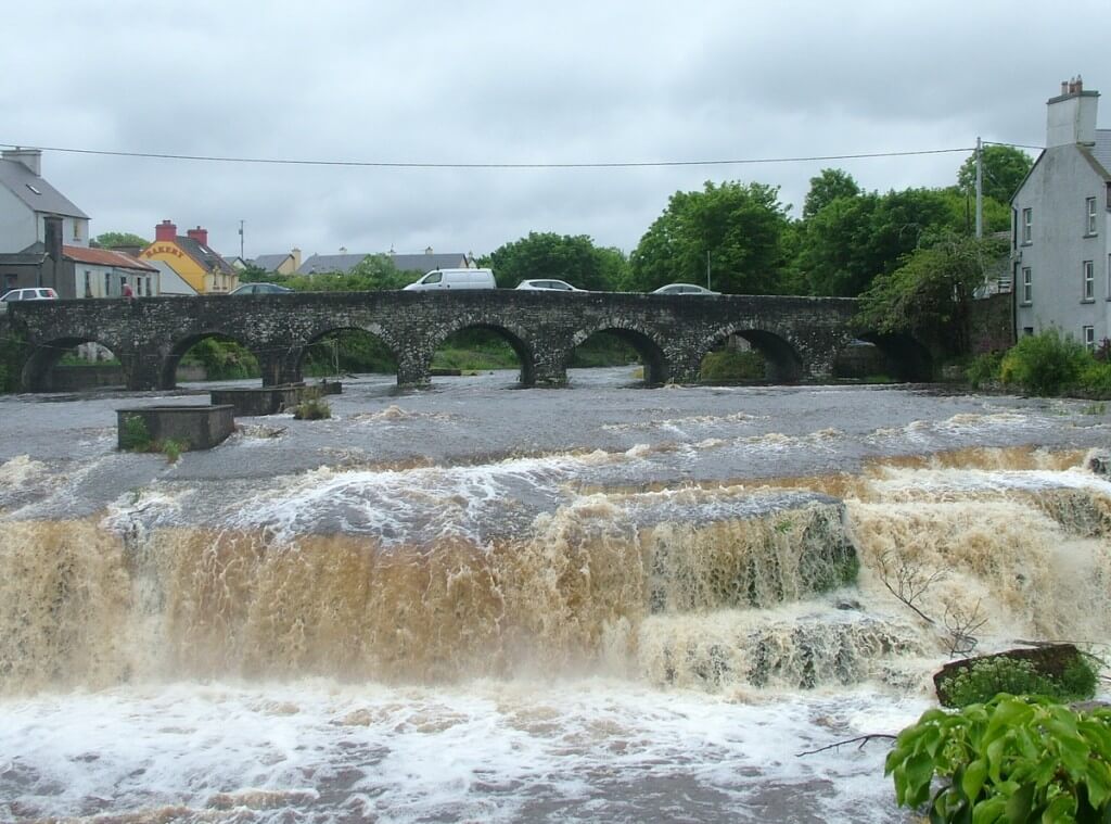 Waterfalls and stone bridge in Ennistymon, County Clare, Ireland