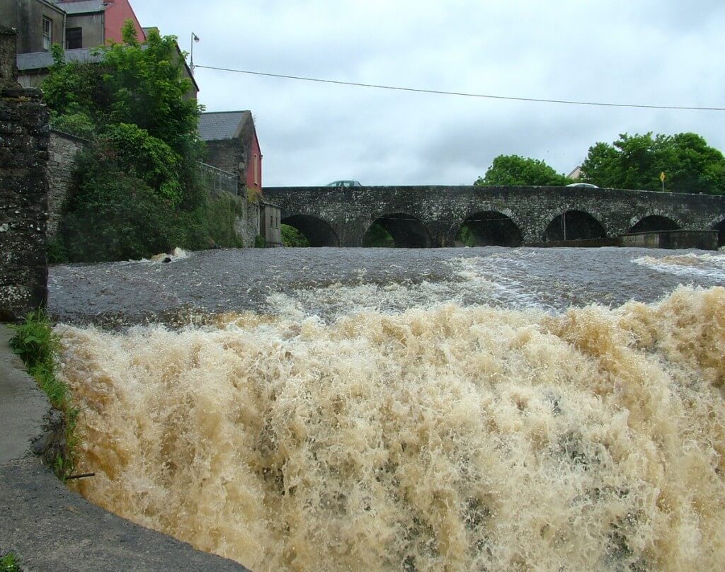 The Cascades waterfalls edge in Ennistymon, County Clare, Ireland