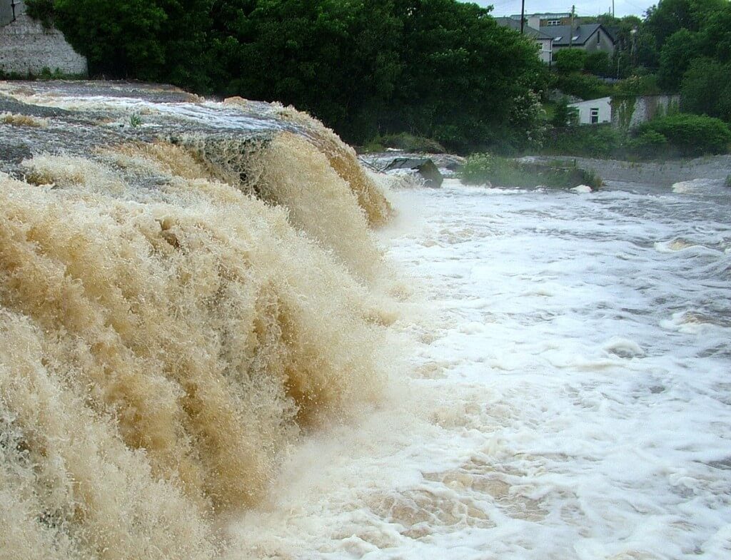 Close up of The Cascades waterfalls in Ennistymon, County Clare, Ireland