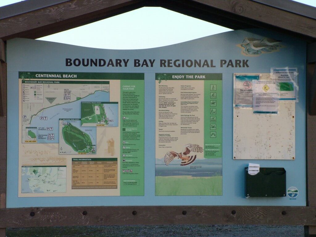 boundary bay park sign - BC