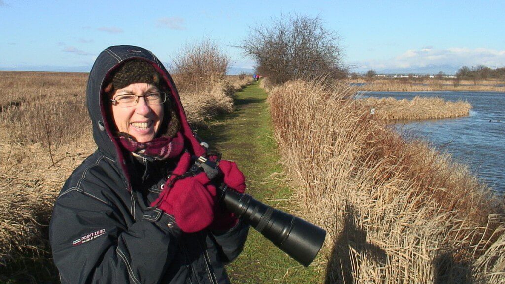 Jean at Reifel Migratory Bird Sanctuary in Delta, BC, Canada.