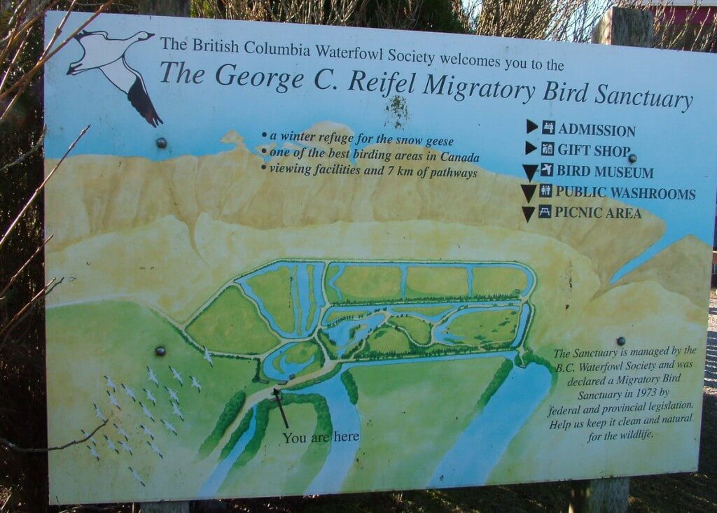 reifel migratory bird sanctuary sign