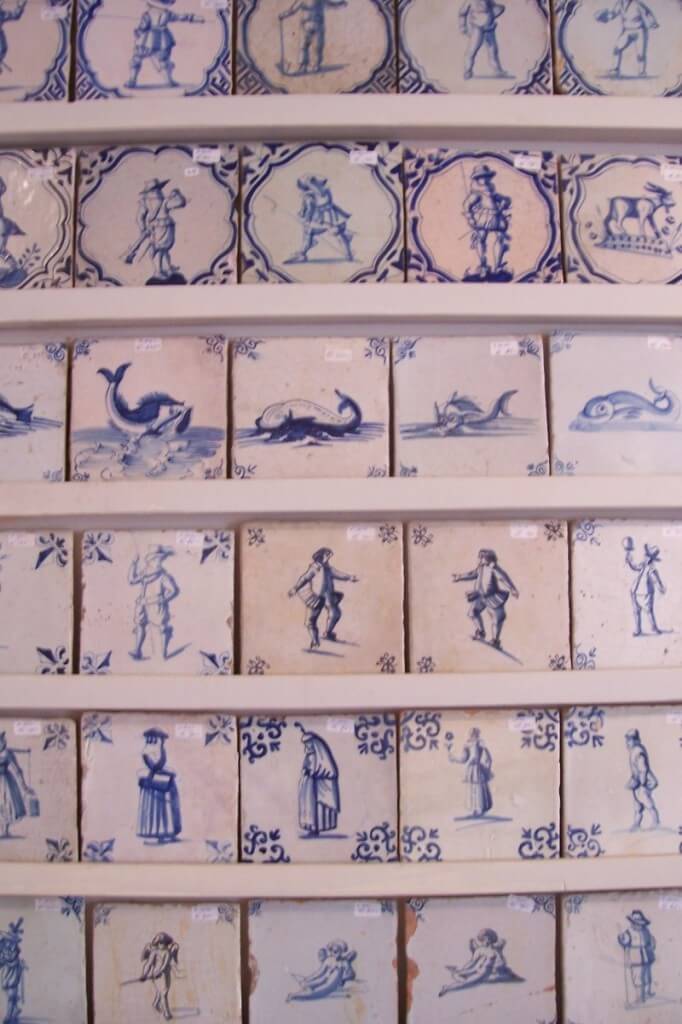 antique delft wall tiles, delft, the netherlands