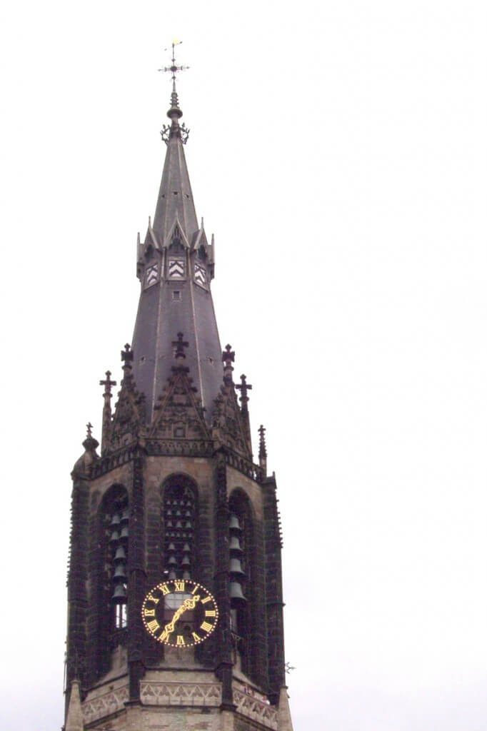 clock tower in Nieuwe Kerk, New Church, delft, the netherlands