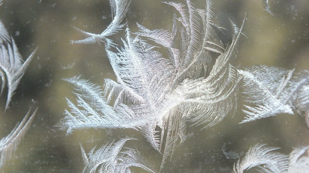 frost forms on a window pane - toronto 1