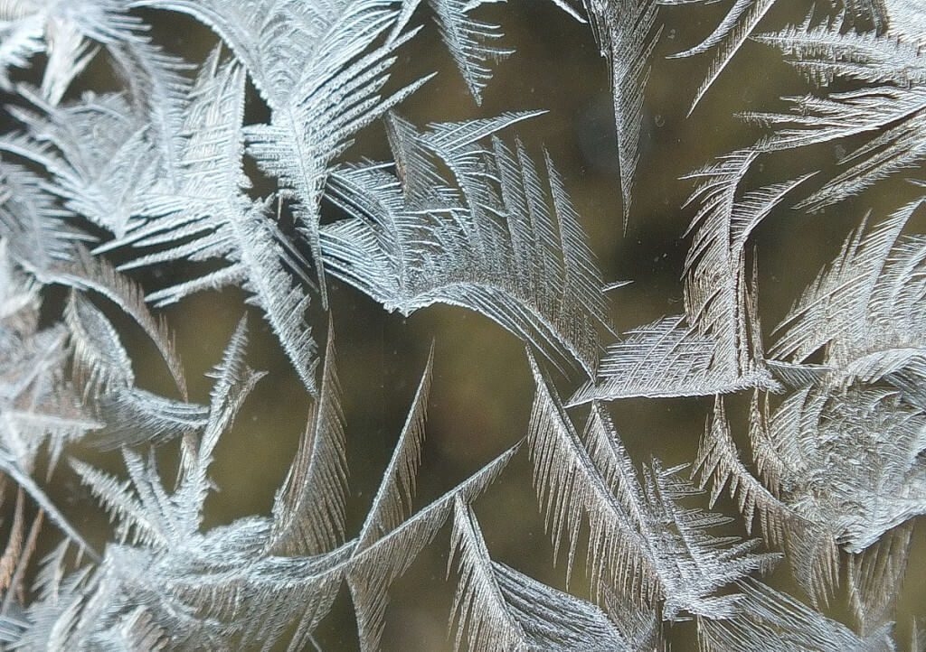 frost forms on a window pane - toronto 2