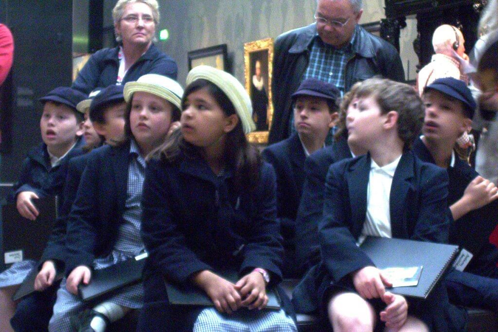 students inside rijksmuseum - amsterdam - the netherlands