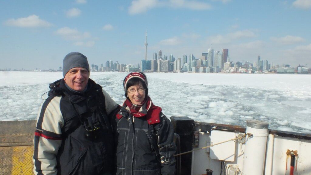 jean and bob ferry crossing frozen toronto harbour