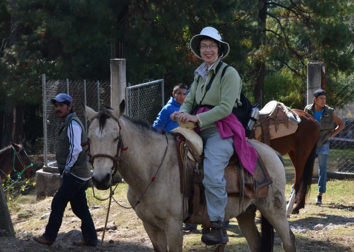 horseback riding at cerro pelon butterfly sanctuary - mexico