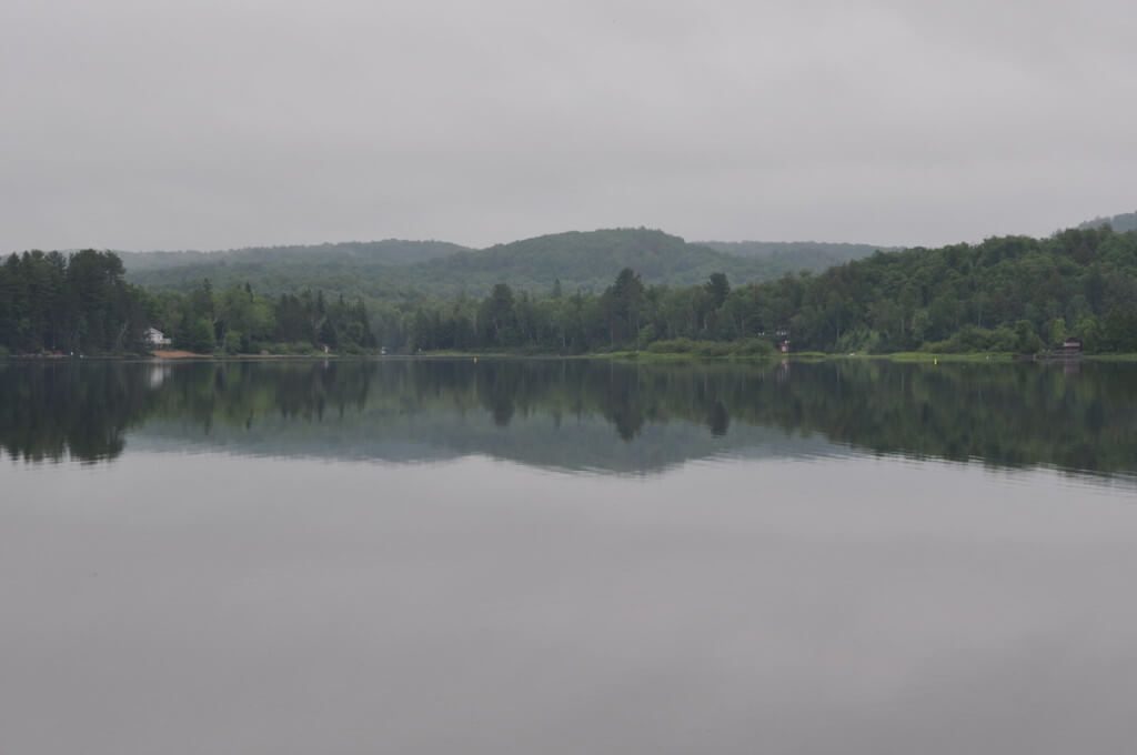 cloudy morning at oxtongue lake, ontario