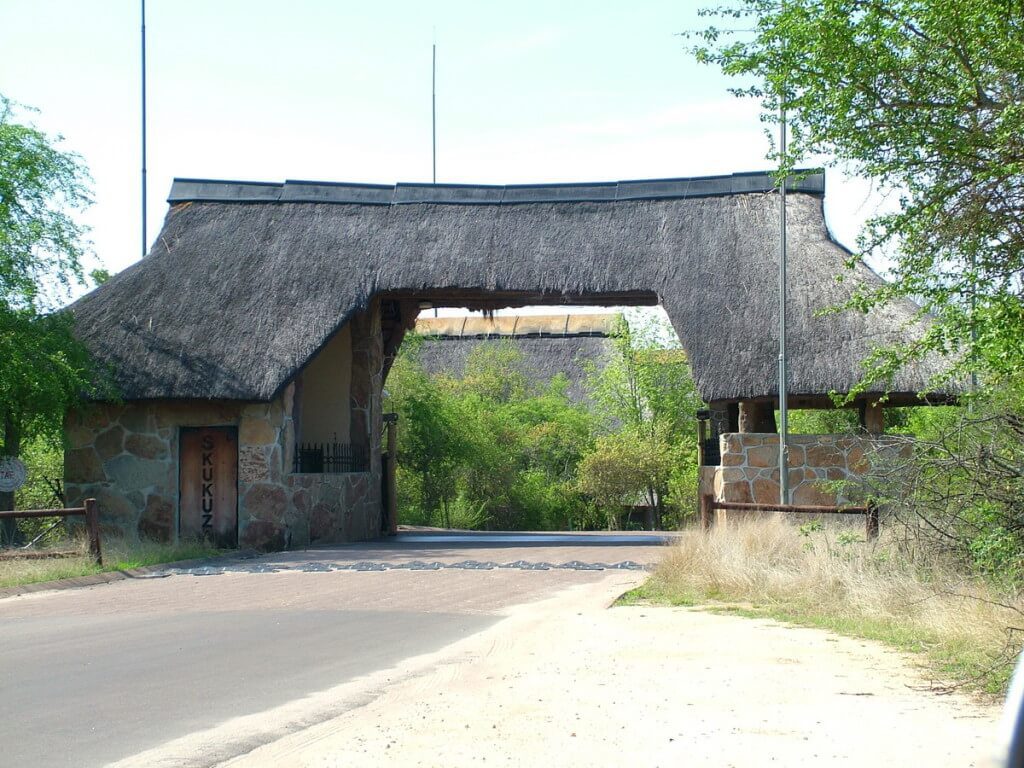 Entrance gate to Skukuza Rest Camp at Kruger National Park, South Africa