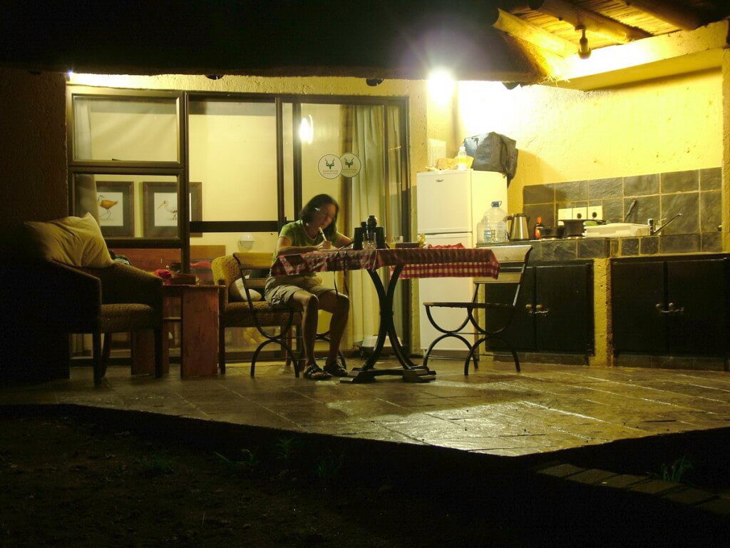 Night time at Skukuza Rest Camp in Kruger National Park, South Africa