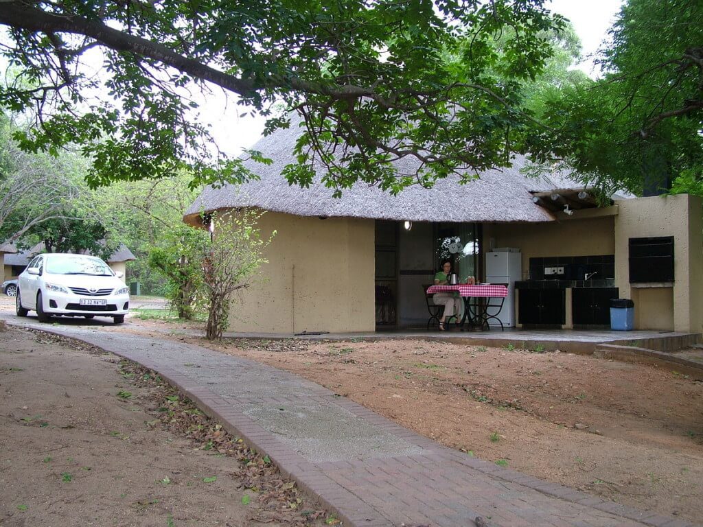 A Riverside bungalow at Skukuza Rest Camp in Kruger National Park, South Africa