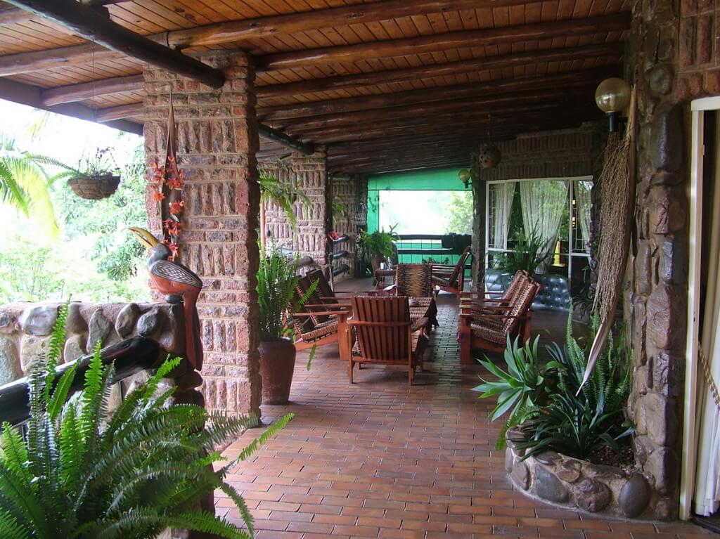 Front porch at Valley View Lodge in Sabie, South Africa