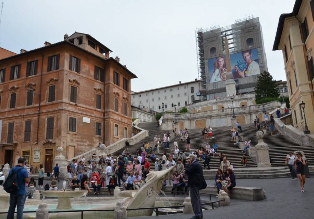Fontana della Barcaccia below the Spanish Steps in Rome, Italy