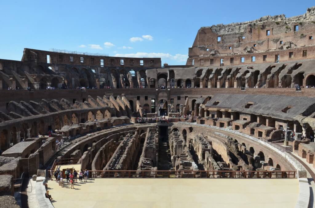 Interior of the Roman Colosseum, Rome, Italy