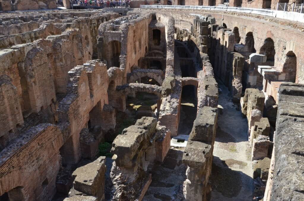 An image of the underground chambers in the Roman Colosseum in Rome, Italy. Photography by Frame To Frame - Bob and Jean.