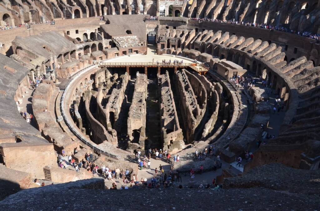 An image of the Flavian Amphitheatre inside the Colosseum in Rome, Italy. Photography by Frame To Frame - Bob and Jean.