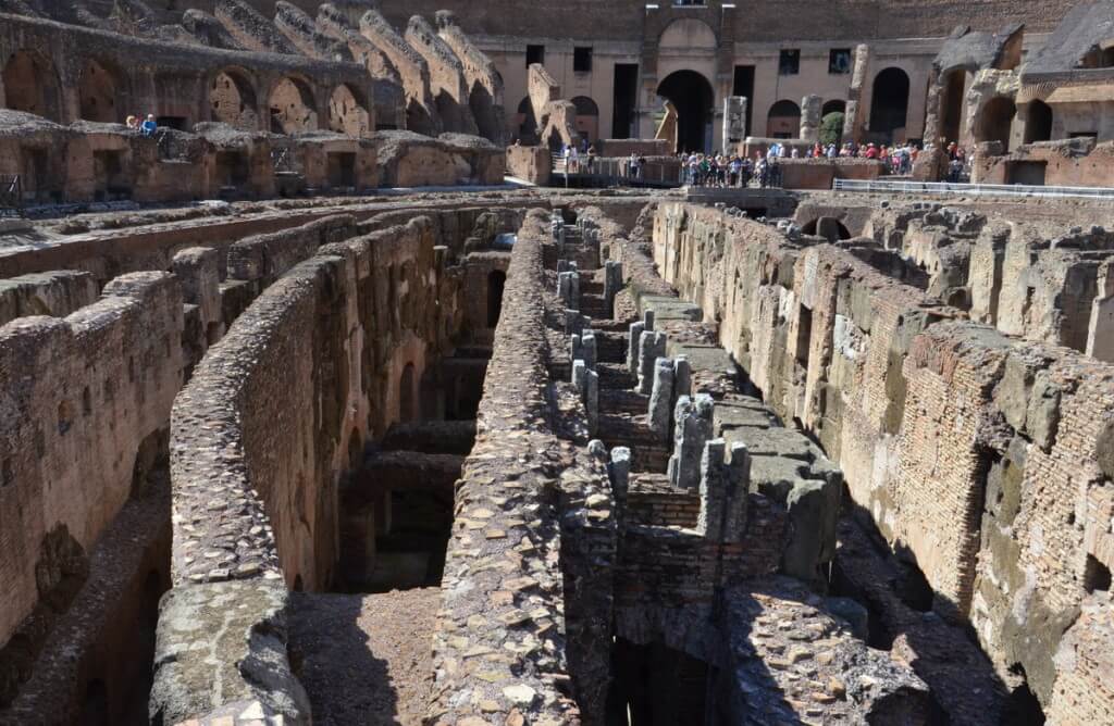 An image of the subterranean walls of the Roman Colosseum in Rome, Italy. Photography by Frame To Frame - Bob and Jean.