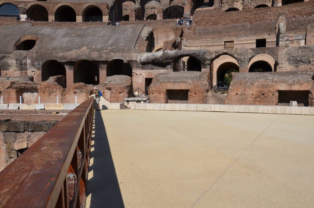 An image of the restored wooden floor of the Roman Colosseum in Rome, Italy. Photography by Frame To Frame - Bob and Jean.