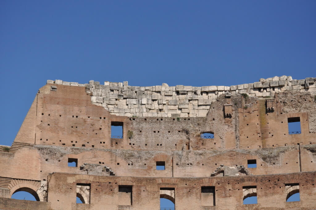 An image of the interior walls of the Colosseum in Rome, Italy. Photography by Frame To Frame - Bob and Jean.