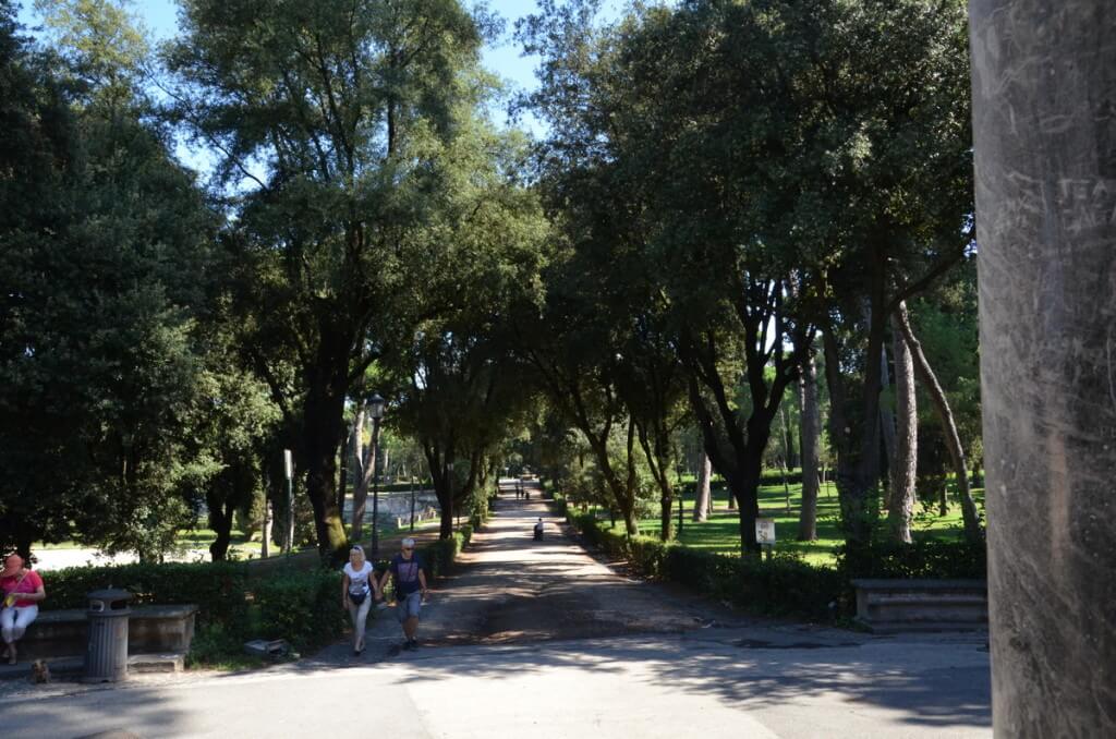 An image of the main walkway in Villa Borghese Park in Rome, Italy. Photography by Frame To Frame - Bob and Jean.