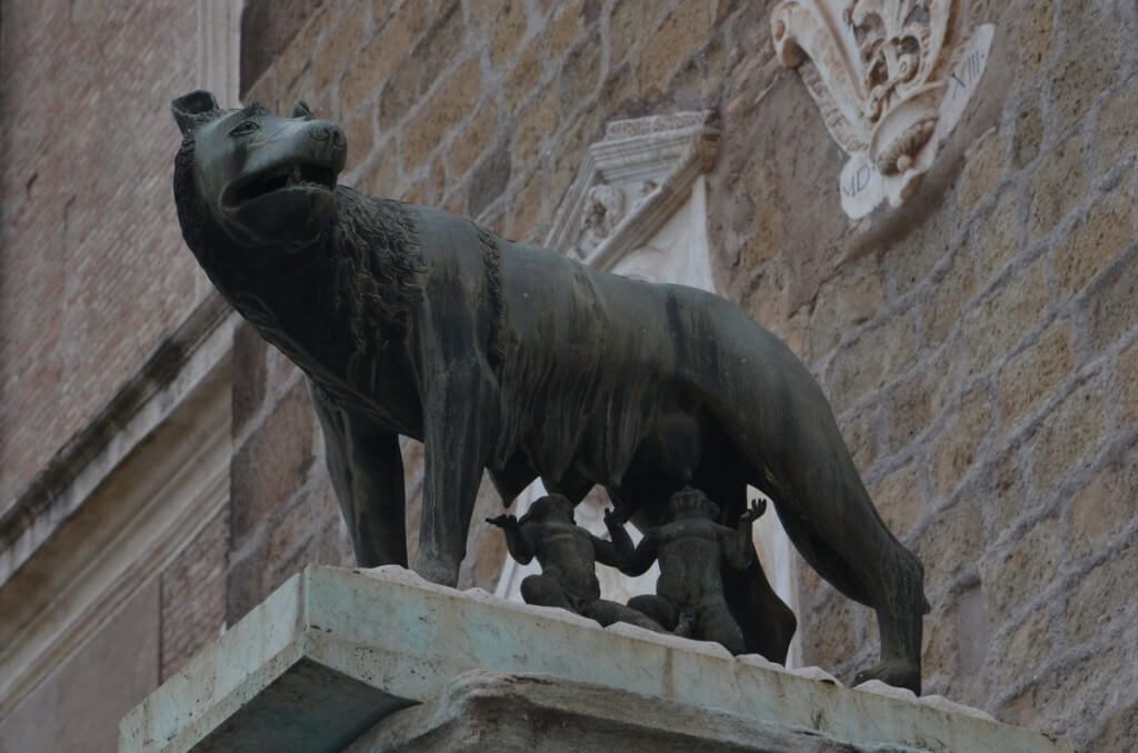 Romulus and Remus Statue in Rome, Italy
