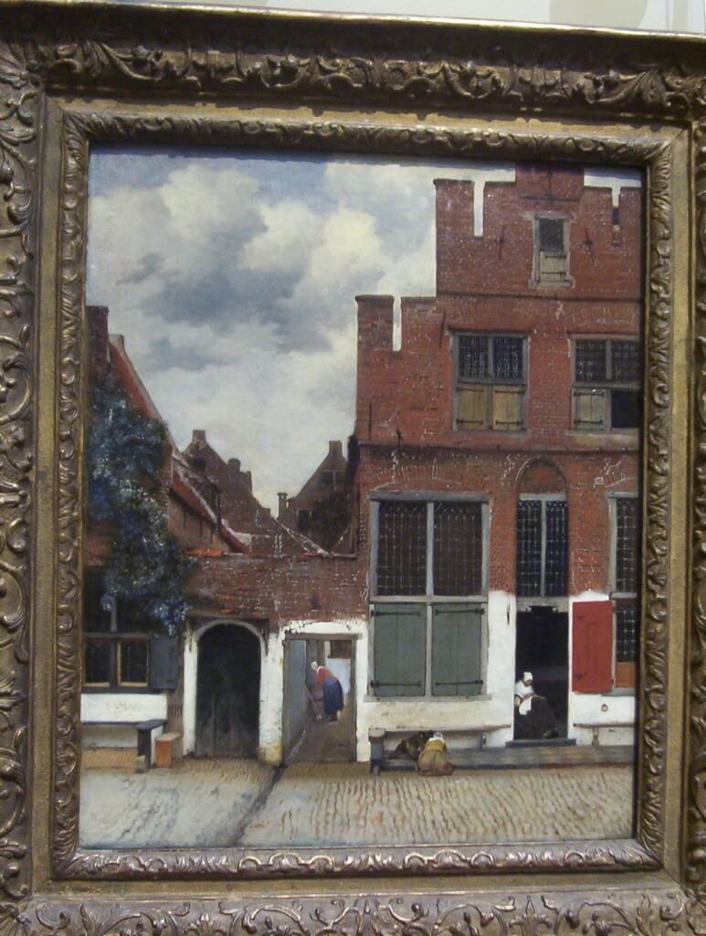 View of houses in Delft, by Johannes Vermeer