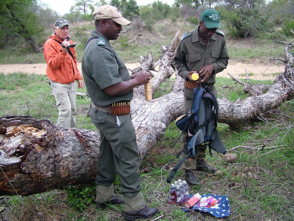 armed safari, kruger national park, south africa