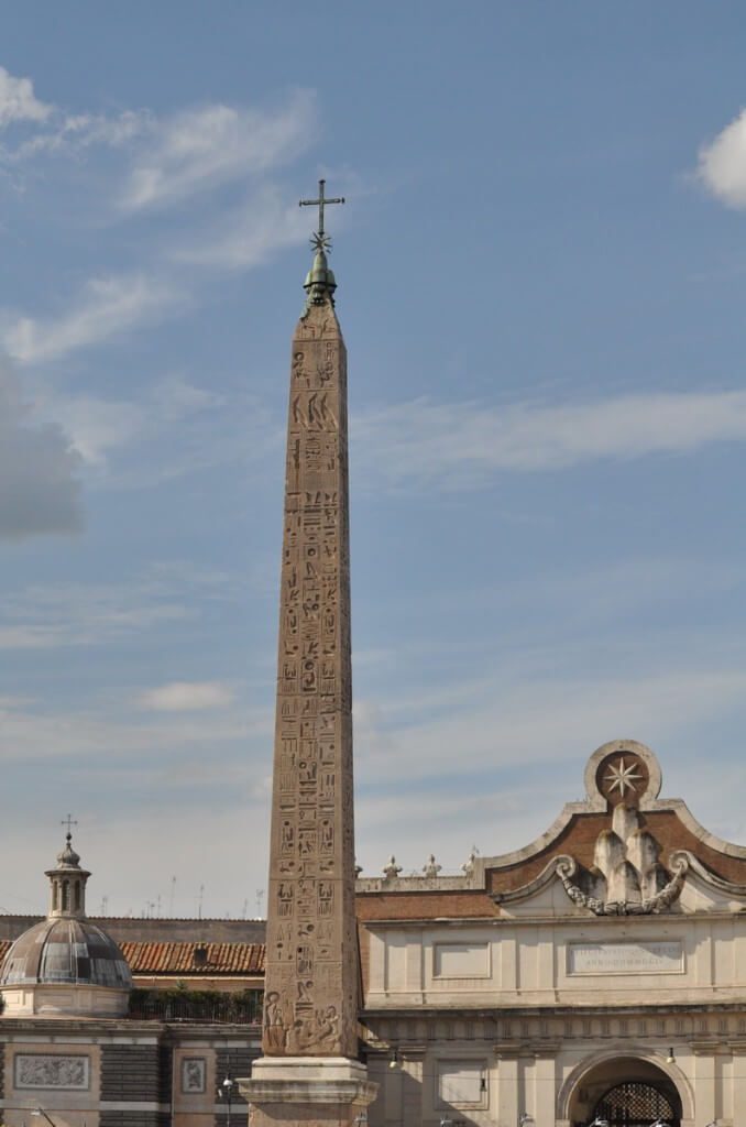 The Egyptian Obelisk of Sety in Piazza del popola square in Rome, Italy