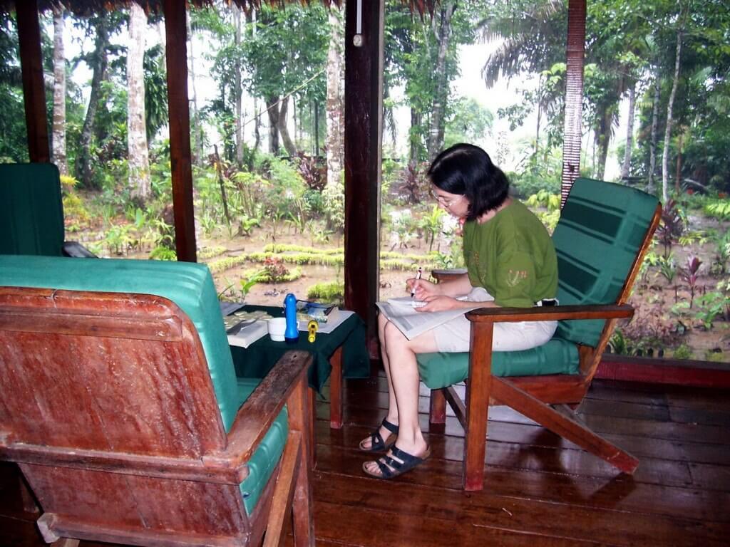 Time out at Sandoval Lake Lodge, Lake Sandoval, Amazon basin, Peru