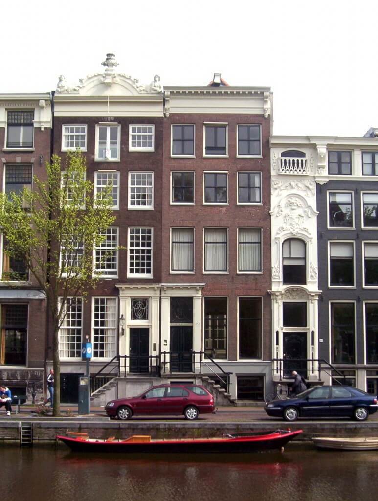 street along a canal, amsterdam, netherlands