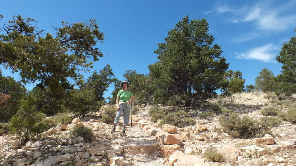 Jean hiking to Hermits Rest on the South Rim at Grand Canyon National Park in Arizona, U.S.A.
