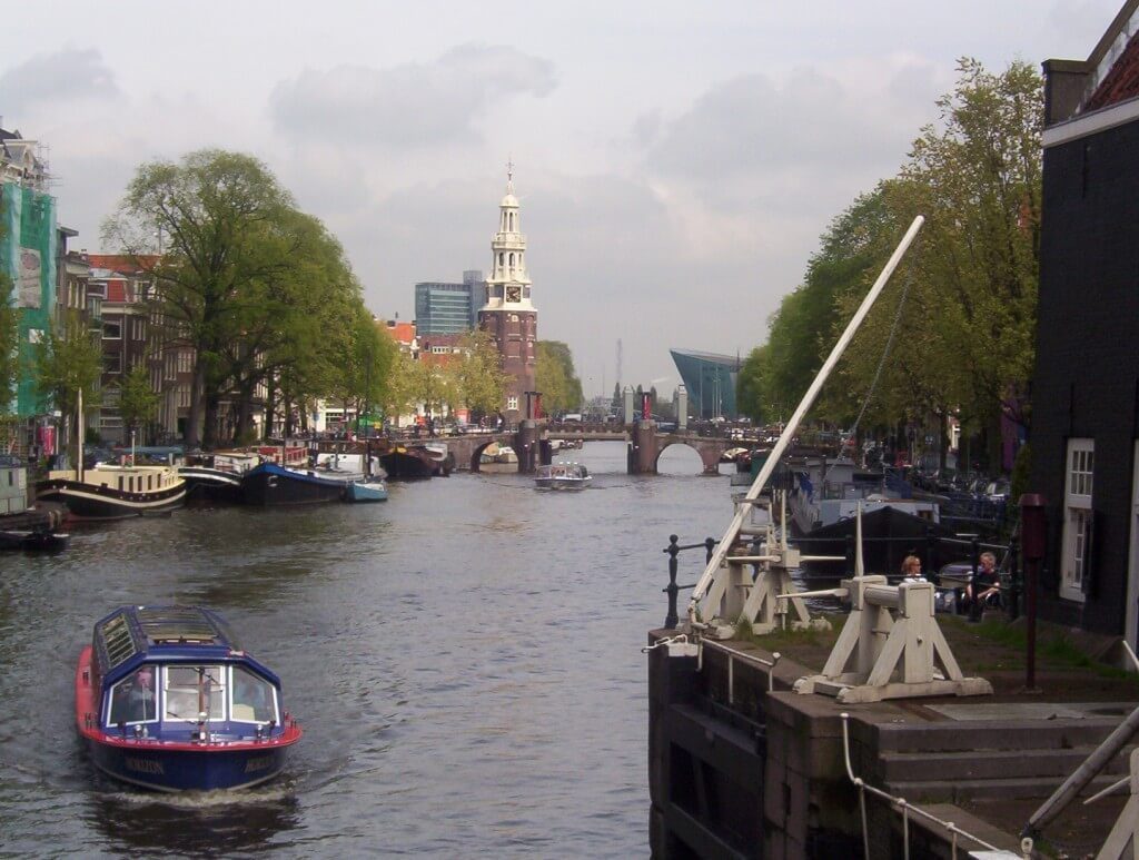 canal in amsterdam, the netherlands