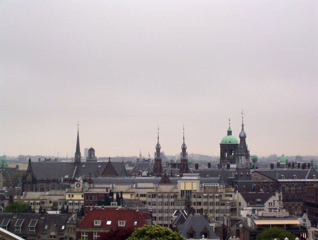 skyline in amsterdam, the netherlands