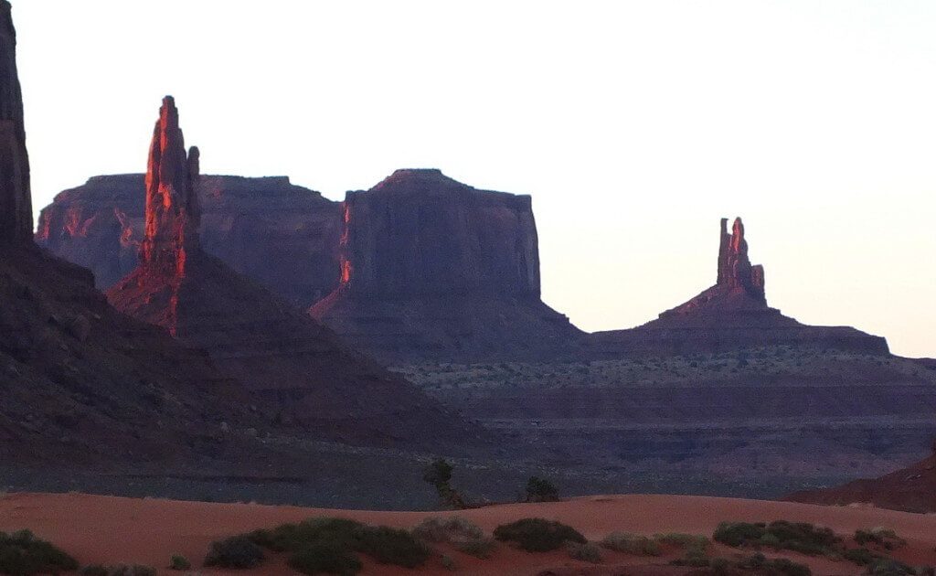 Big Indian, Brigham's Tomb, The King on His Throne Buttes in Monument Valley in Arizona, USA