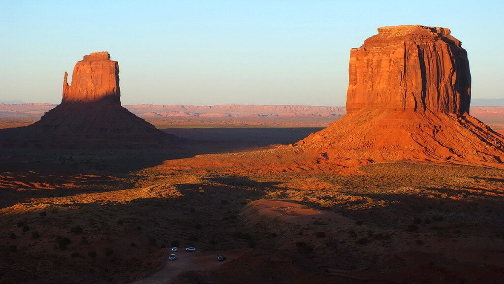 East Mitten and Merrick Butte in Monument Valley in Arizona, USA