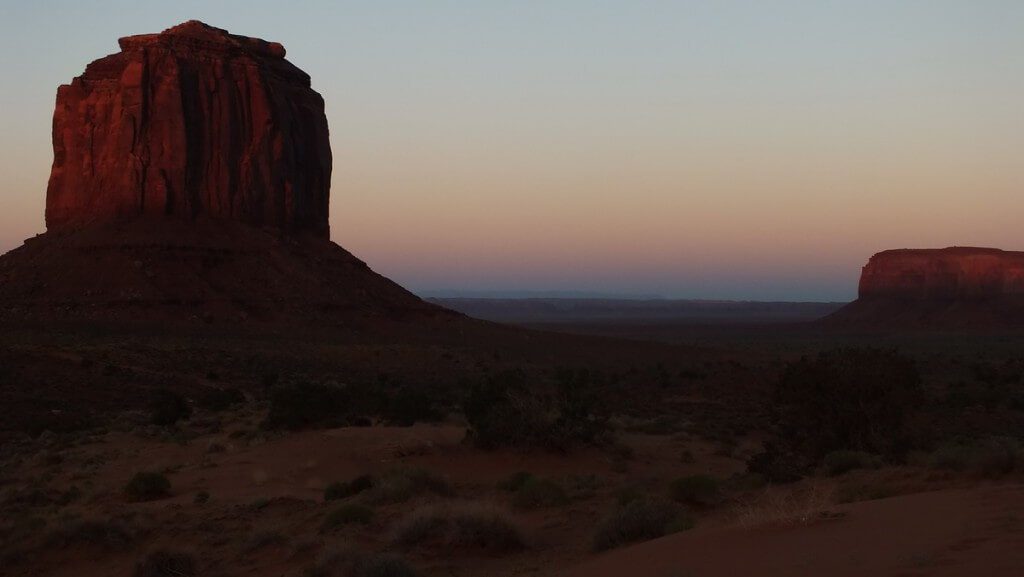 Merrick Butte at dusk in Monument Valley in Arizona, USA