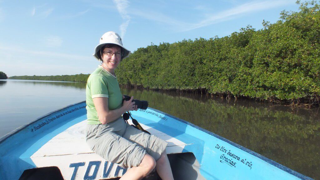 jean aboard boat, mangrove swamp, san blas, mexico
