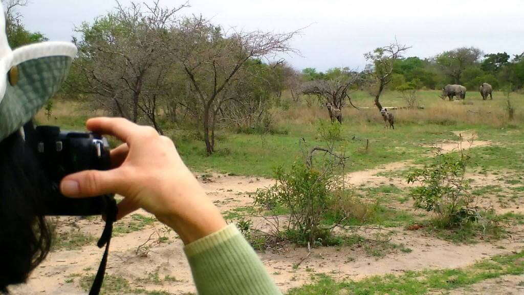 jean takes picture during armed safari, kruger national park, south africa, 