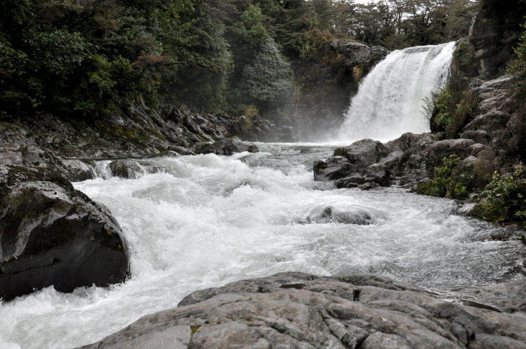 An image of Tawhai waterfalls in Tongariro National Park on the North Island, in New Zealand. Photography by Frame To Frame - Bob and Jean.