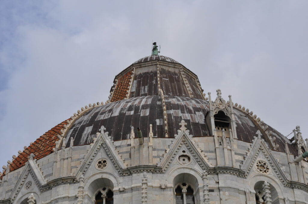 An image of the roof top of the Circular Baptistery in Pisa, Italy. Photography by Frame To Frame - Bob and Jean