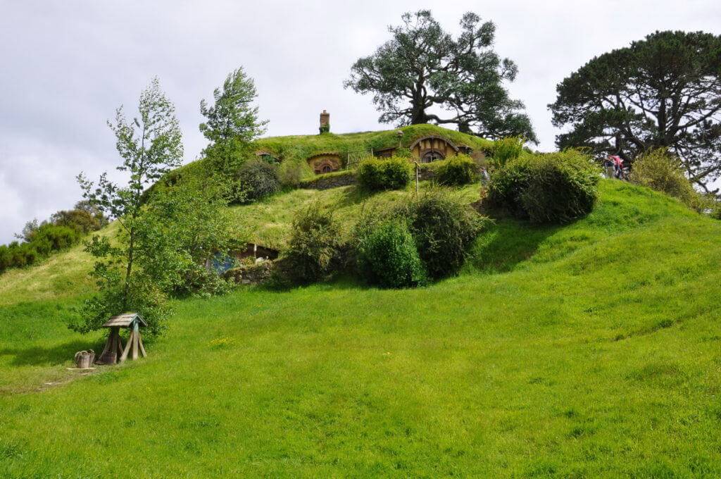 An image of Bilbo Baggins home on Bag End at Hobbiton in New Zealand. Photography by Frame To Frame - Bob and Jean.