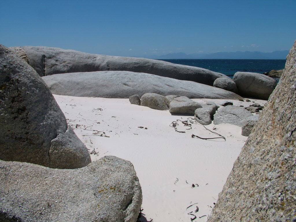boulders on the sandy beach at boulders beach park, table mountain national park, south africa, pic 2