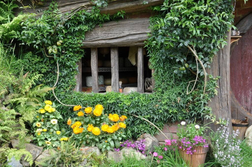 An image of the cheesemakers hobbit hole at Hobbiton in New Zealand. Photography by Frame To Frame - Bob and Jean. 