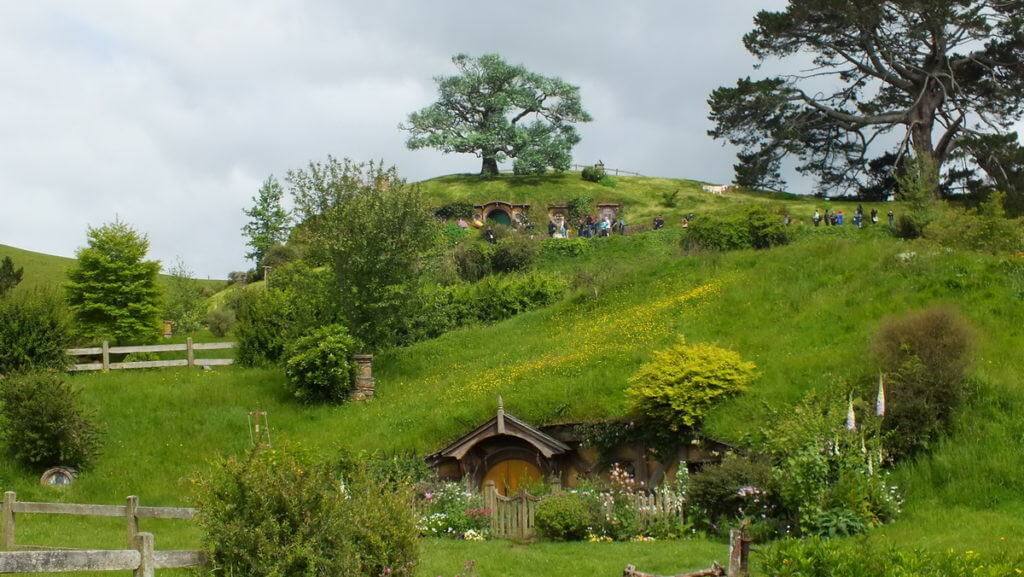 An image of Bilbo Baggins home on Bag End at Hobbiton in New Zealand. Photography by Frame To Frame - Bob and Jean.